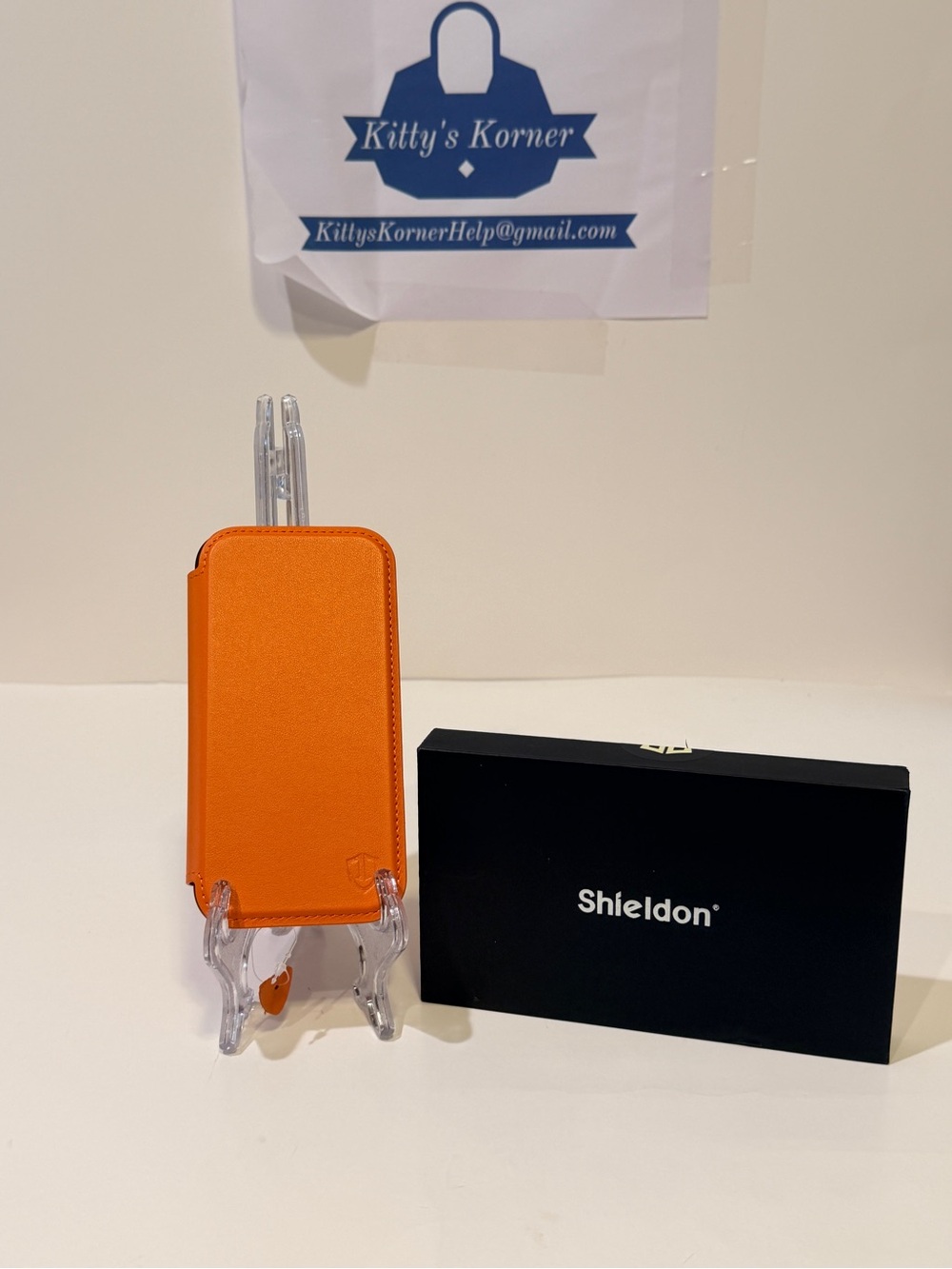 NWOT Shieldon Leather Apple iPhone 17 -Orange Genuine Leather Case